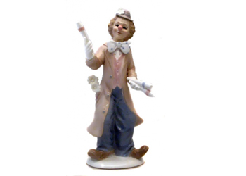 Фарфоровая статуэтка "Клоун фокусник"	  